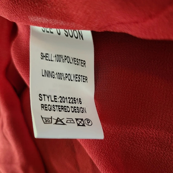 NWT Anthropologie See U Soon Red Boho Printed Dress S - Picture 7 of 8